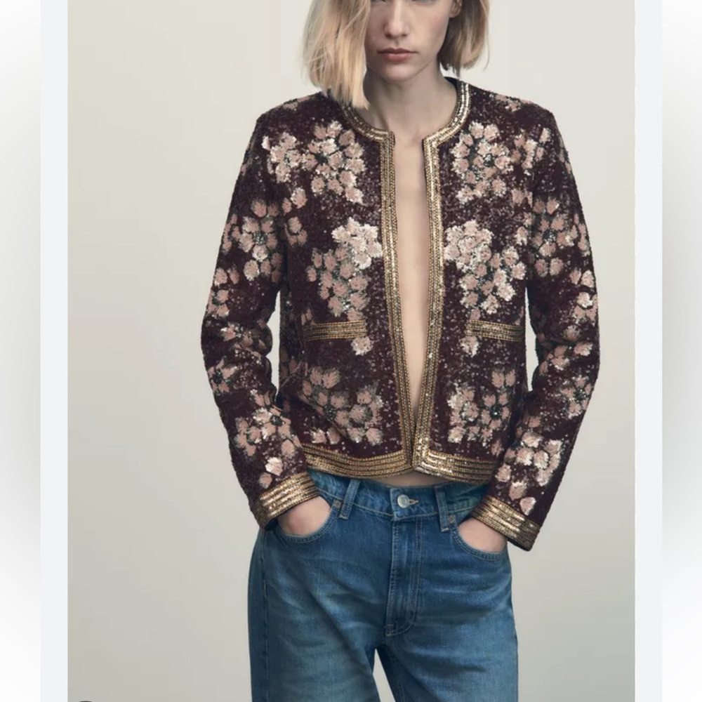 Zara Limited Edition Sequin Blazer size Small